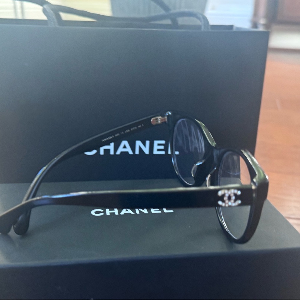 Chanel Black Eyewear Frame eyeglasses, crystal logo - Picture 15 of 16